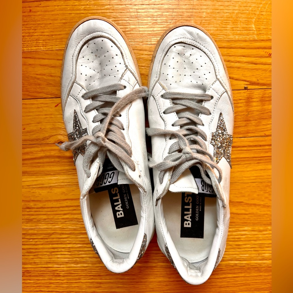 Golden Goose BALLSTAR White and Silver Women's Shoes